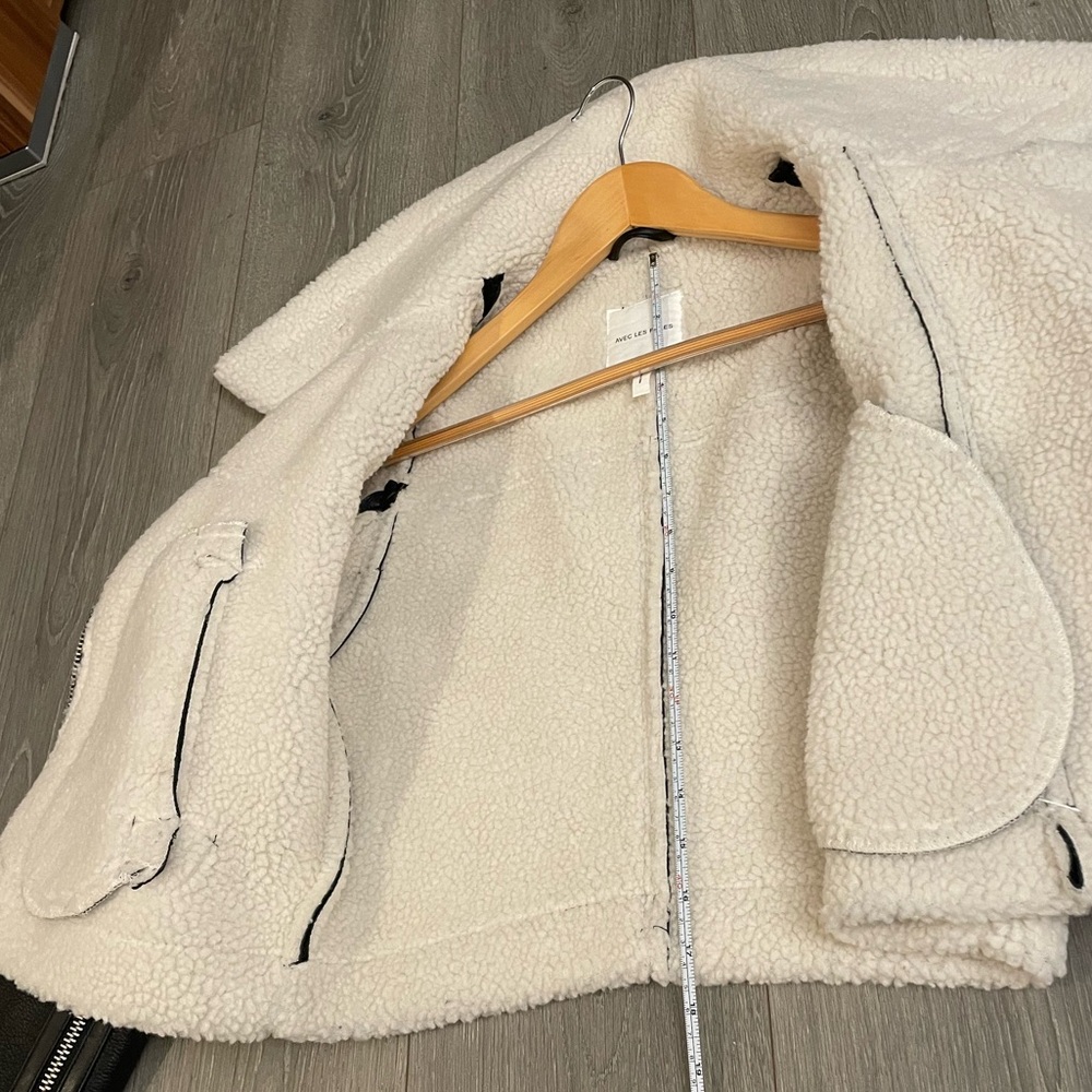 AVEC LES FILLES Cropped Faux Shearling Leather Jacket Size XS - Picture 9 of 9